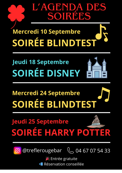 L’AGENDA DES SOIRÉES